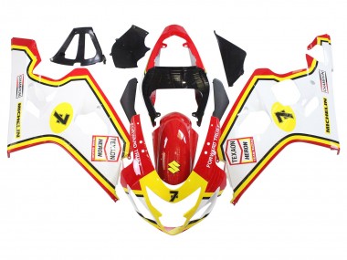 Affordable 2004-2005 Suzuki GSXR 600 / GSXR 750 Motorcycle Fairings - White Red Yellow Michelin Texaon Heron 7 Australia