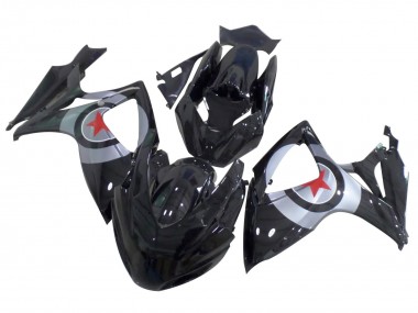 Affordable 2004-2005 Suzuki GSXR 600 / GSXR 750 Motorcycle Fairings - Glossy Black Silver Red Star Australia