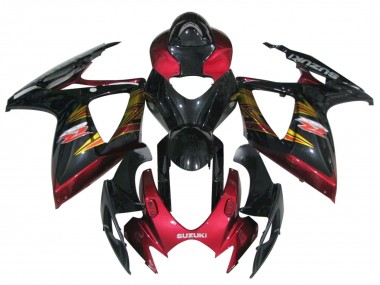 Affordable 2006-2007 Suzuki GSXR 600 / GSXR 750 Motorcycle Fairing - Glossy Black Red Gold Australia