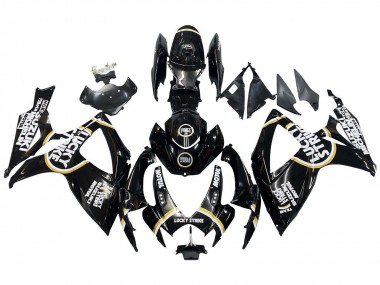Affordable 2006-2007 Suzuki GSXR 600 / GSXR 750 Motorcycle Fairings - Glossy Black White Motul Lucky Strike Australia