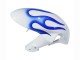 2006-2007 Suzuki GSXR 600 / GSXR 750 Motorcycle Fairings - White Blue Flame Australia