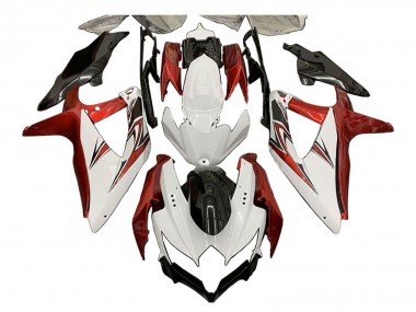 Affordable 2008-2010 Suzuki GSXR 600 / GSXR 750 Motorcycle Fairings - White Orange Glossy Black Australia