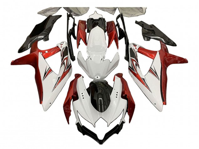 2008-2010 Suzuki GSXR 600 / GSXR 750 Motorcycle Fairings - White Orange Glossy Black Australia