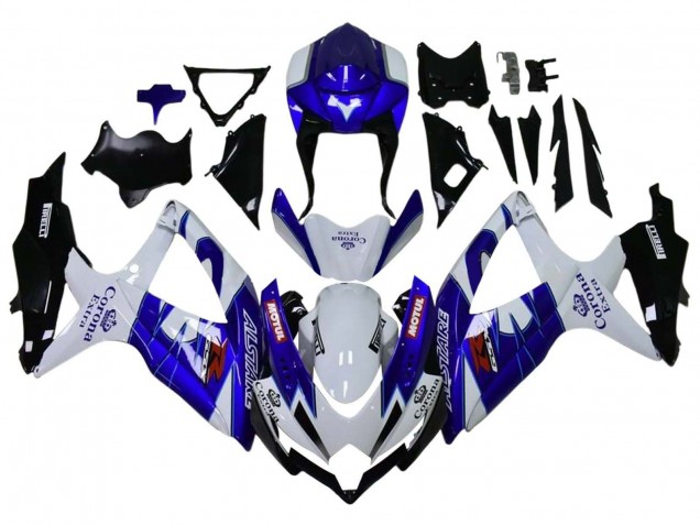 2008-2010 Suzuki GSXR 600 / GSXR 750 Motorcycle Fairings - White Blue Matte Black Red Motul Australia