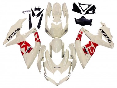 Affordable 2008-2010 Suzuki GSXR 600 / GSXR 750 Motorcycle Fairings - Cream White Red Black Australia