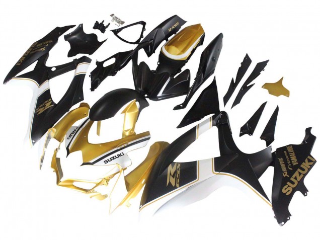 2008-2010 Suzuki GSXR 600 / GSXR 750 Motorcycle Fairings - Matte Black White Gold Australia