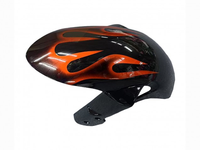 2008-2010 Suzuki GSXR 600 / GSXR 750 Motorcycle Fairings - Glossy Black Orange Flame Australia