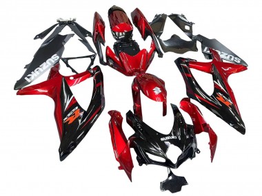 Affordable 2008-2010 Suzuki GSXR 600 / GSXR 750 Motorcycle Fairings - Red Glossy Black Australia