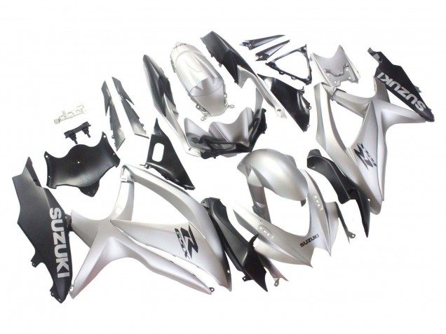 2008-2010 Suzuki GSXR 600 / GSXR 750 Motorcycle Fairings - Silver Matte Black Australia
