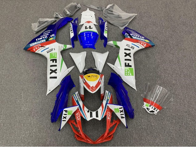 2008-2010 Suzuki GSXR 600 / GSXR 750 Motorcycle Fairings - White Blue Red Green Yellow Fixi 11 Australia