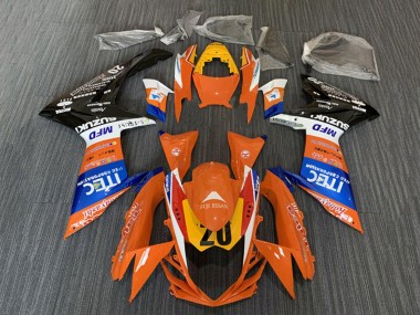 Affordable 2008-2010 Suzuki GSXR 600 / GSXR 750 Motorcycle Fairings - Orange Blue White Black ITEC Australia