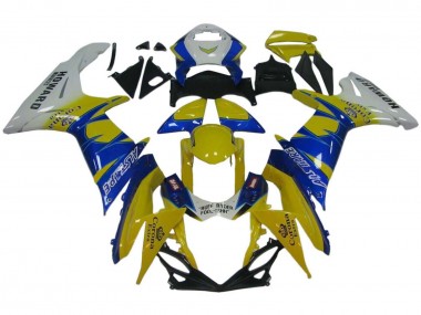 Affordable 2011-2024 Suzuki GSXR 600 / GSXR 750 Motorcycle Fairings - White Yellow Blue Alstare Corona Extra Australia