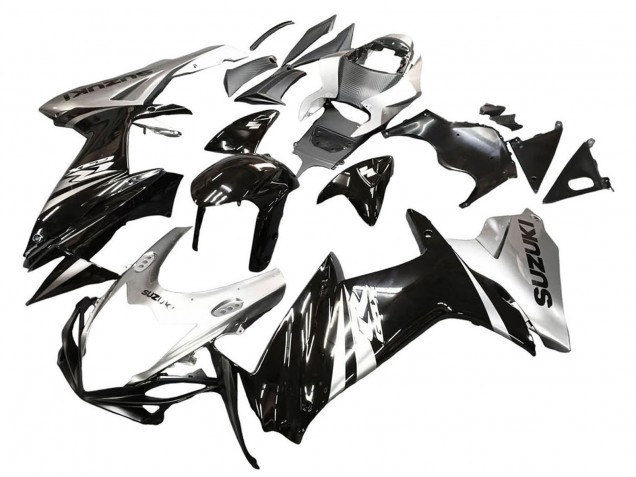 2011-2024 Suzuki GSXR 600 / GSXR 750 Motorcycle Fairing - Glossy Black Silver Australia