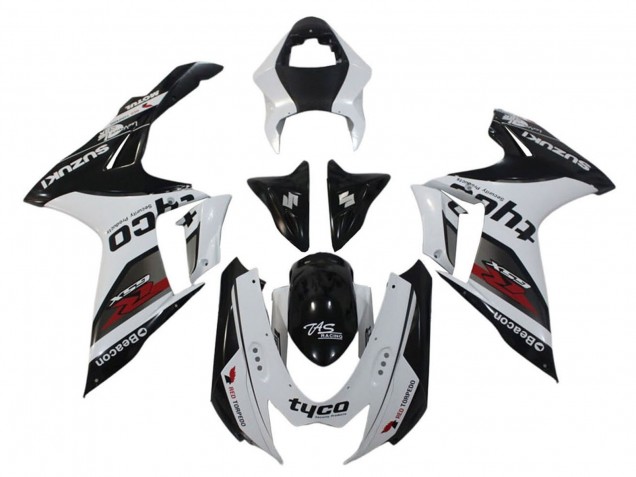 2011-2024 Suzuki GSXR 600 / GSXR 750 Motorcycle Fairings - White Black Tyco Beacon Australia