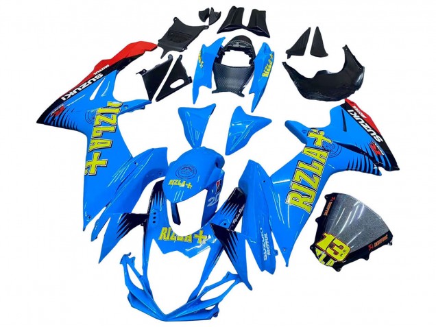 2011-2024 Suzuki GSXR 600 / GSXR 750 Motorcycle Fairings - Blue Gold Red Black Rizla Australia