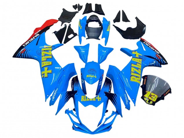 2011-2024 Suzuki GSXR 600 / GSXR 750 Motorcycle Fairings - Blue Gold Red Black Rizla Australia