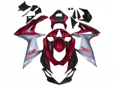 Affordable 2011-2024 Suzuki GSXR 600 / GSXR 750 Motorcycle Fairings - Red Silver Australia