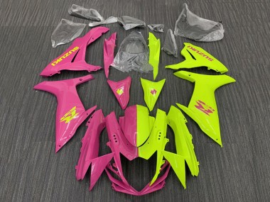 Affordable 2011-2024 Suzuki GSXR 600 / GSXR 750 Motorcycle Fairings - Pink Yellow Split Australia