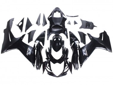 Affordable 2011-2024 Suzuki GSXR 600 / GSXR 750 Motorcycle Fairings - Glossy Black Matte Black White Decal Australia
