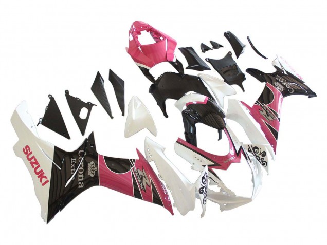 2011-2024 Suzuki GSXR 600 / GSXR 750 Motorcycle Fairings - White Pink Black Corona Australia