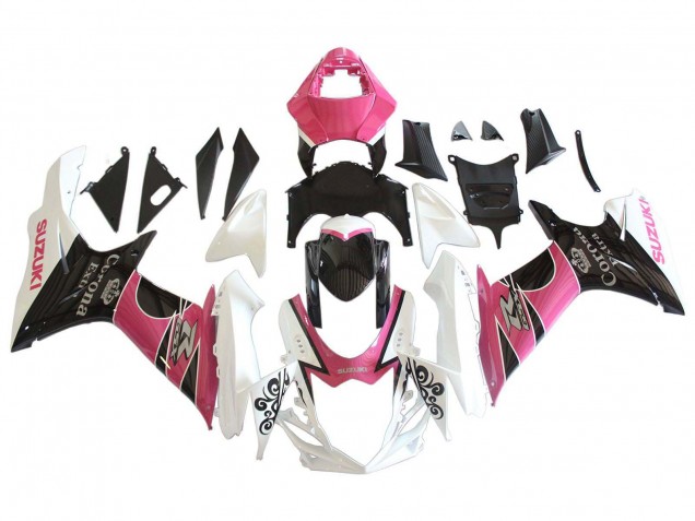 2011-2024 Suzuki GSXR 600 / GSXR 750 Motorcycle Fairings - White Pink Black Corona Australia