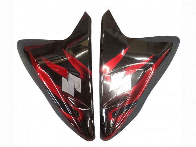 2011-2024 Suzuki GSXR 600 / GSXR 750 Motorcycle Fairings - Glossy Black Red Flame Australia