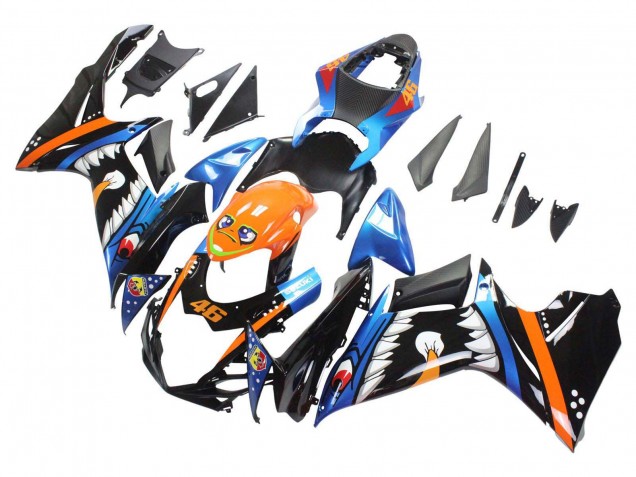 2011-2024 Suzuki GSXR 600 / GSXR 750 Motorcycle Fairings - Light Blue Orange Black White Shark 46 Australia