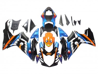 Affordable 2011-2024 Suzuki GSXR 600 / GSXR 750 Motorcycle Fairings - Light Blue Orange Black White Shark 46 Australia