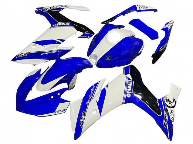 2015-2018 Yamaha YZF R3/R25 Motorcycle Fairings - White Blue Black Racing Australia
