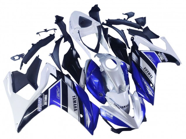 2015-2018 Yamaha YZF R3/R25 Motorcycle Fairings - White Blue Black Yamalube Australia