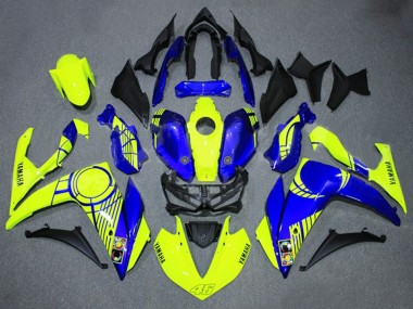 Affordable 2015-2018 Yamaha YZF R3/R25 Motorcycle Fairings - Neon Yellow Blue Black 46 Australia