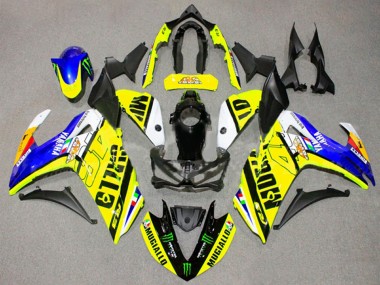 Affordable 2015-2018 Yamaha YZF R3/R25 Motorcycle Fairings - Yellow Blue Black Monster Australia