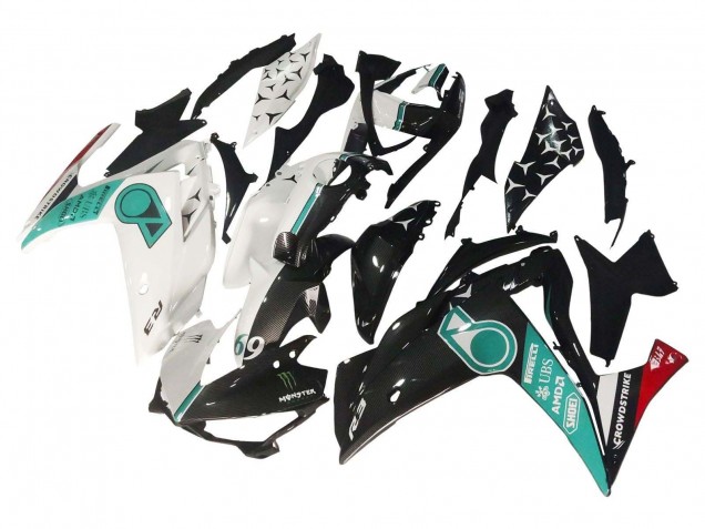 2015-2018 Yamaha YZF R3/R25 Motorcycle Fairings - White Green Glossy Black Australia