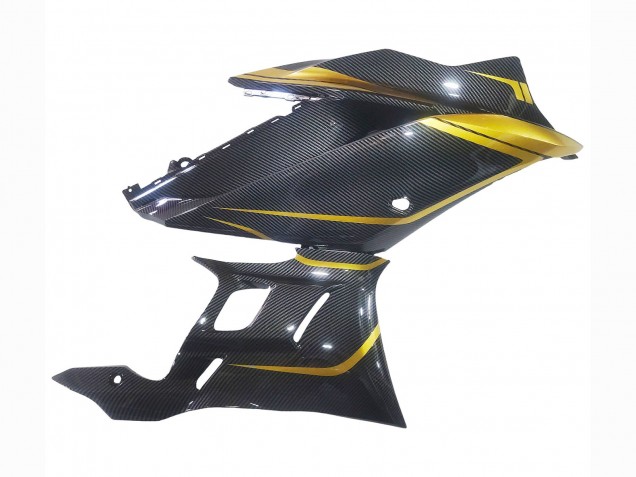 2019-2021 Yamaha YZF R3/R25 Motorcycle Fairings - Gold Black Carbon Fiber Australia