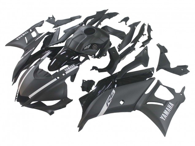 2019-2021 Yamaha YZF R3/R25 Motorcycle Fairings - Matte Black Silver Australia