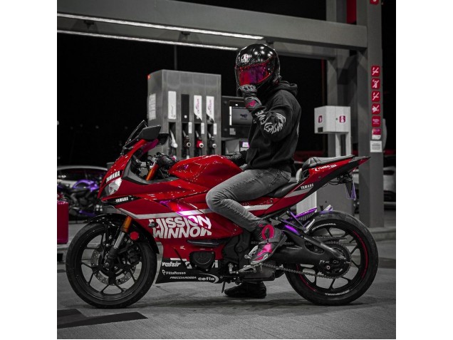 2019-2021 Yamaha YZF R3/R25 Motorcycle Fairings - Dark Red White Silver Black Valsir Australia