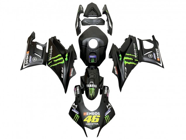 2019-2021 Yamaha YZF R3/R25 Motorcycle Fairings - Black Green ENEOS Monster 46 Australia
