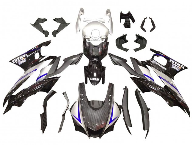 2019-2021 Yamaha YZF R3/R25 Motorcycle Fairings - Silver Glossy Black Carbon Fiber Style Australia