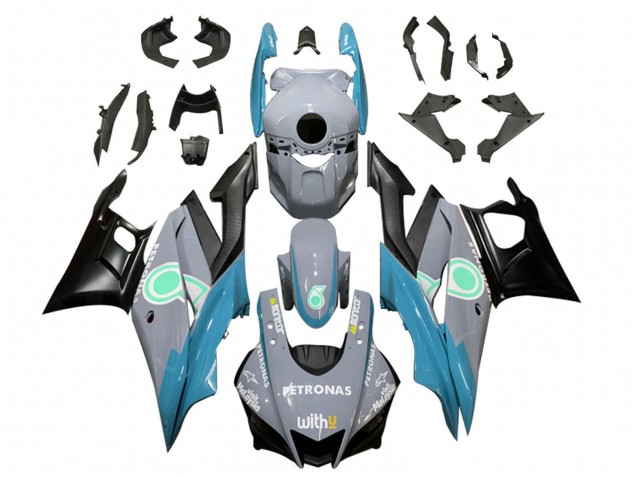 2019-2021 Yamaha YZF R3/R25 Motorcycle Fairings - Nardo Grey Blue Black Petronas Australia