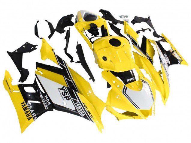 2019-2021 Yamaha YZF R3/R25 Motorcycle Fairings - Yellow White Black Stripe Australia