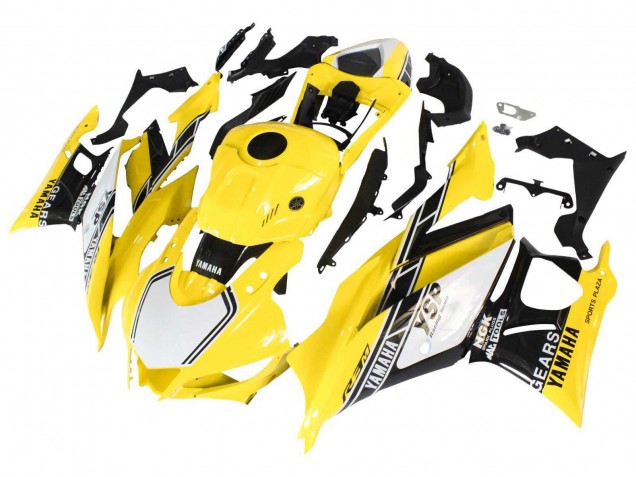 2019-2021 Yamaha YZF R3/R25 Motorcycle Fairings - Yellow White Black Stripe Australia