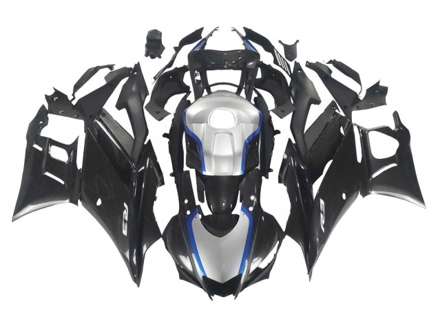 2022-2024 Yamaha YZF R3/R25 Motorcycle Fairings - Black Carbon Fiber Style Silver Blue Australia