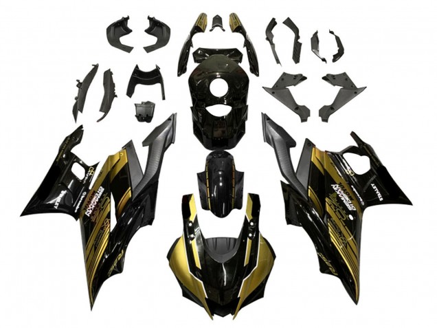 2022-2024 Yamaha YZF R3/R25 Motorcycle Fairings - Gold Glossy Black Semakin Didepan Australia