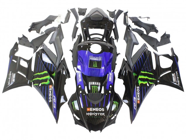 2022-2024 Yamaha YZF R3/R25 Motorcycle Fairings - Blue Green Black Monster Yamalube ENEOS Australia