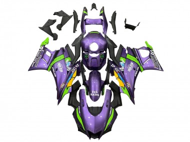 Affordable 2022-2024 Yamaha YZF R3/R25 Motorcycle Fairings - Purple Green Yellow Trick Star EVA Racing 21 Australia