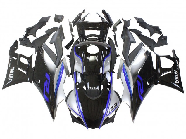 2022-2024 Yamaha YZF R3/R25 Motorcycle Fairings - Silver Blue Glossy Black Australia