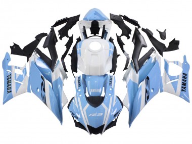 Affordable 2022-2024 Yamaha YZF R3/R25 Motorcycle Fairings - White Light Blue Australia