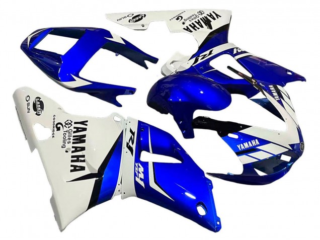 1998-1999 Yamaha YZF 1000 R1 Motorcycle Fairings - White Blue Black Australia
