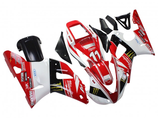 1998-1999 Yamaha YZF 1000 R1 Motorcycle Fairings - Red White Black Yellow Monster Milwaukee MAXXIS 11 Australia