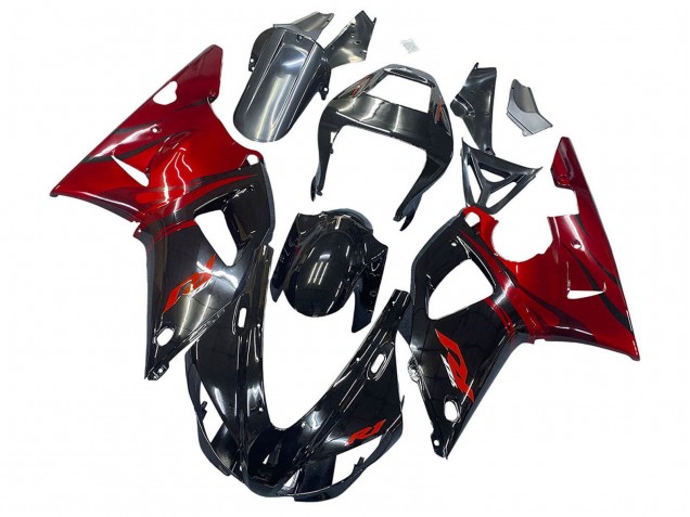 1998-1999 Yamaha YZF 1000 R1 Motorcycle Fairings - Glossy Black Red Australia